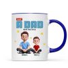 Just A Dad And His Kids Cartoon Funny Style Personalized Mug, Unique 2025 Father's Day Gift For Dad