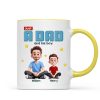 Just A Dad And His Kids Cartoon Funny Style Personalized Mug, Unique 2025 Father's Day Gift For Dad