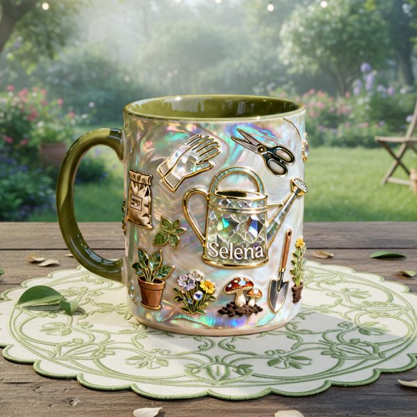 Just A Girl Who Love Gardening - Personalized Accent Mug - Gift For Gardening Lovers, Gardeners HH01