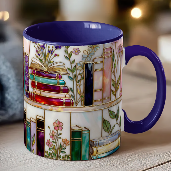 Just A Girl Who Loves Books - Personalized Accent Mug - Gift For Her HH01