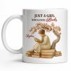 Just A Girl Who Loves Books And Sakura Tree - Personalized Custom Coffee Mug - BLV018_MG