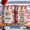 Just A Girl Who Loves Books, Hearts and Books Design - Personalized Custom Coffee Mug - READ001_MG
