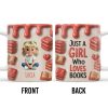 Just A Girl Who Loves Books, Hearts and Books Design - Personalized Custom Coffee Mug - READ001_MG