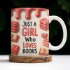 Just A Girl Who Loves Books, Hearts and Books Design - Personalized Custom Coffee Mug - READ001_MG