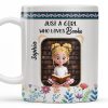 Just A Girl Who Loves Books With Floral Design - Personalized Custom Coffee Mug - BLV056_MG