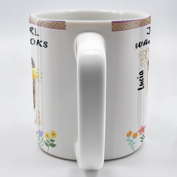 Just A Girl Who Loves Books With Flowers And Happy Sun Design - Personalized Custom Coffee Mug - DTG013_MG