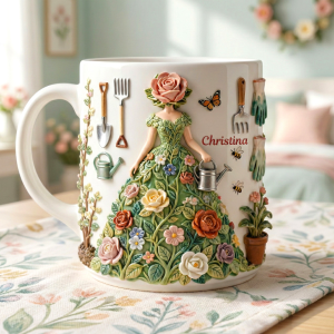Just A Girl Who Loves Gardening - Personalized White Edge-to-Edge Mug - Gift For Garden Lovers, Her HH01