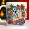 Just A Girl Who Loves Painting With Paints And Brushes - Personalized Custom Coffee Mug - HOB010_MG