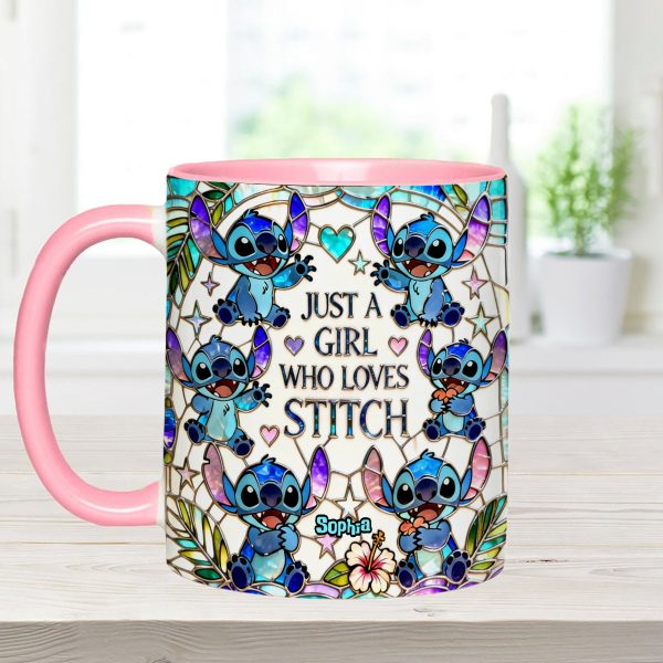 Just A Girl Who Loves Sti - Personalized Accent Mug - Gift For Her, Movie Fans HH01