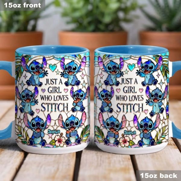 Just A Girl Who Loves Sti - Personalized Accent Mug - Gift For Her, Movie Fans HH01