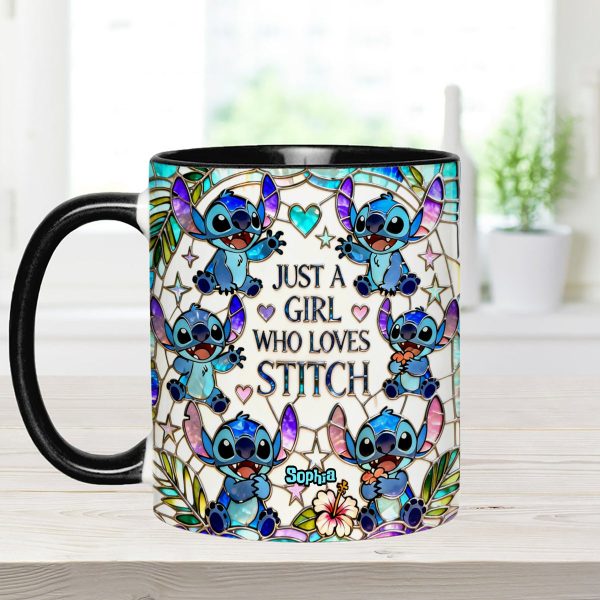 Just A Girl Who Loves Sti - Personalized Accent Mug - Gift For Her, Movie Fans HH01