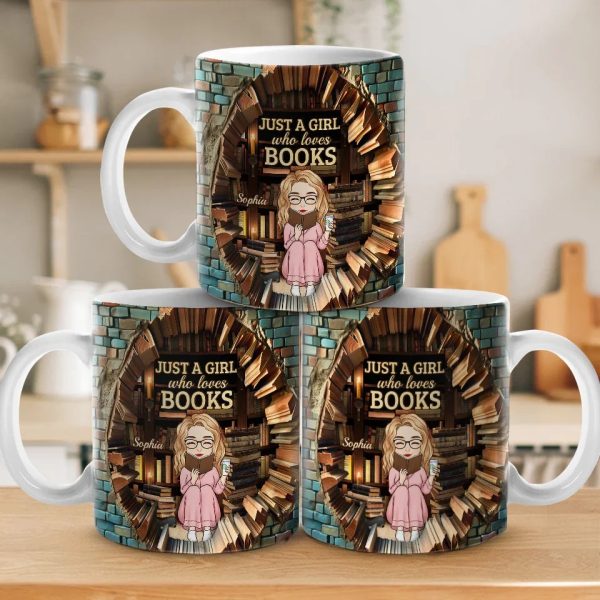 Just A Girl With A Heart Full Of Stories - Personalized Custom Mug - Christmas Gift For Book Lovers