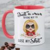 Just A Mom Trying Not To Lose My Shit, Personalized Mug, Gift For Mom, Mother's Day Gift, Chibi Woman With Crossed Arms