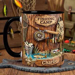Just Loves Fishing - Personalized Accent Mug - Gift For Fishing Lovers HH01