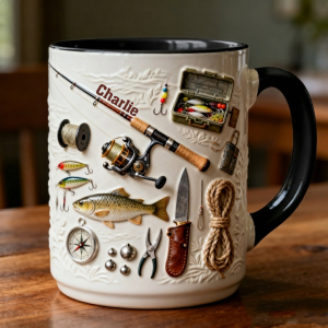 Just Loves Fishing - Personalized Accent Mug HH01
