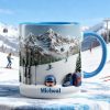 Just Loves Skiing - Personalized Accent Mug - Gift For Skiing Lovers HH01