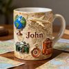 Just Loves Travelling - Personalized White Edge-to-Edge Mug - Gift For Travel Lovers HH01