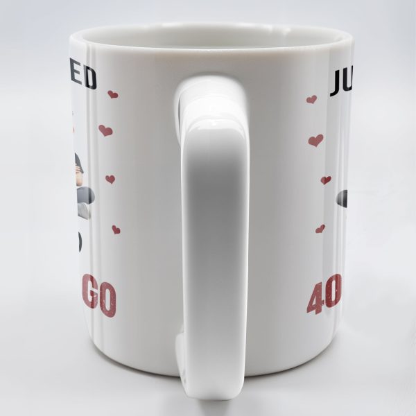 Just Married Cartoon Couple With Hearts - Personalized Custom Coffee Mug - CPL445_MG