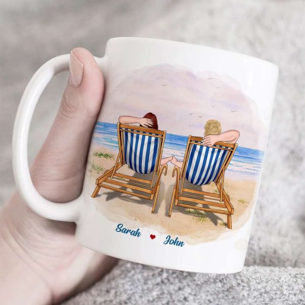 Just Me And You With An Ocean View Personalized White Mug, Gift For Couples