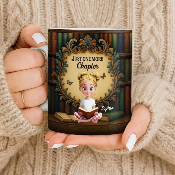 Just One More Chapter with Cute Young Reader - Personalized Custom Coffee Mug - BLV014_MG