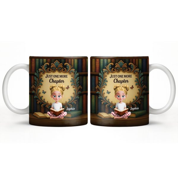 Just One More Chapter with Cute Young Reader - Personalized Custom Coffee Mug - BLV014_MG