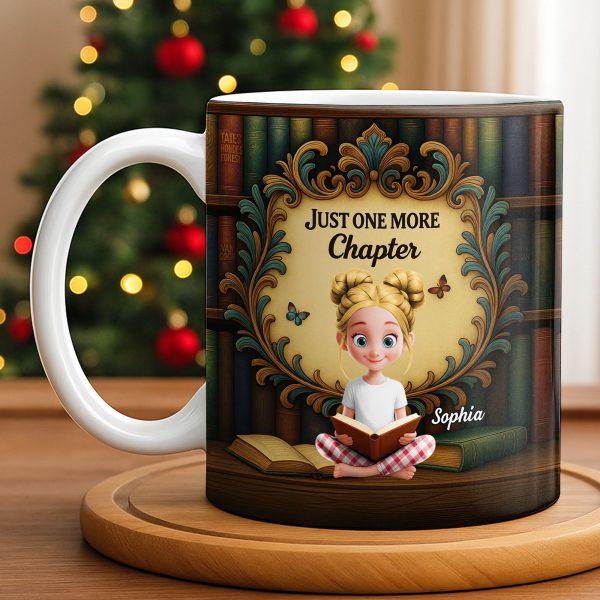 Just One More Chapter with Cute Young Reader - Personalized Custom Coffee Mug - BLV014_MG