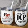 Just The Tip I Promise, Personalized Naughty Couple Mug Wine Tumbler Accent Mug, Gift For Couple
