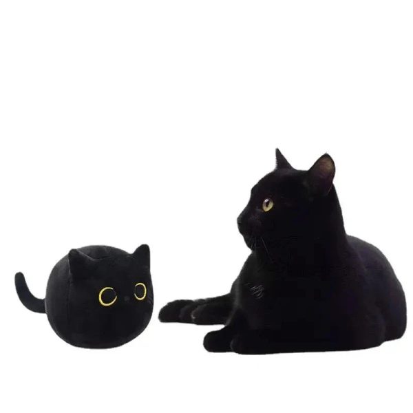 Kawaii Black Cat Plush Pillow - Soft, High-Quality Toy for Kids & Decor