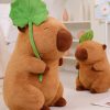 Kawaii Cartoon Lotus Leaf Capybara Plush Toy - Soft Pillow Gift