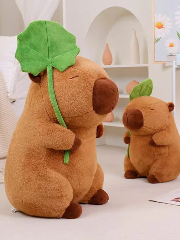 Kawaii Cartoon Lotus Leaf Capybara Plush Toy - Soft Pillow Gift