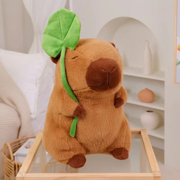 Kawaii Cartoon Lotus Leaf Capybara Plush Toy - Soft Pillow Gift