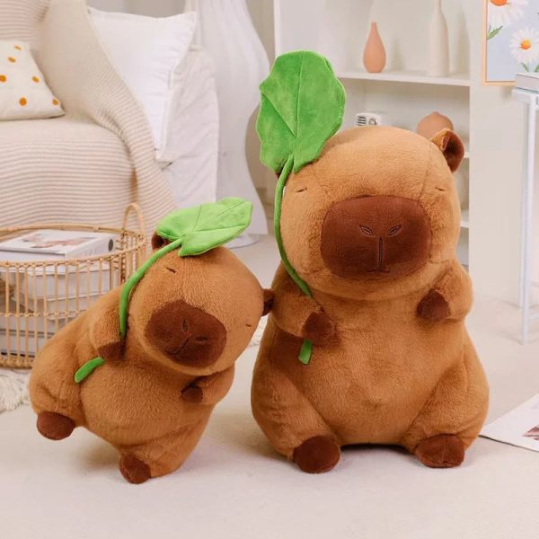 Kawaii Cartoon Lotus Leaf Capybara Plush Toy - Soft Pillow Gift