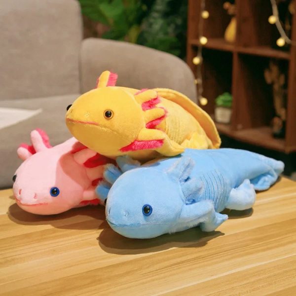 Kawaii Colorful Newt Plush Toy - Cute Axolotl Long Pillow Cushion