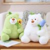 Kawaii Fat Bear Plush Toy Teddy Bear with Rose