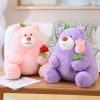 Kawaii Fat Bear Plush Toy Teddy Bear with Rose