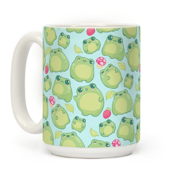 Kawaii Frogs Pattern Coffee Mug