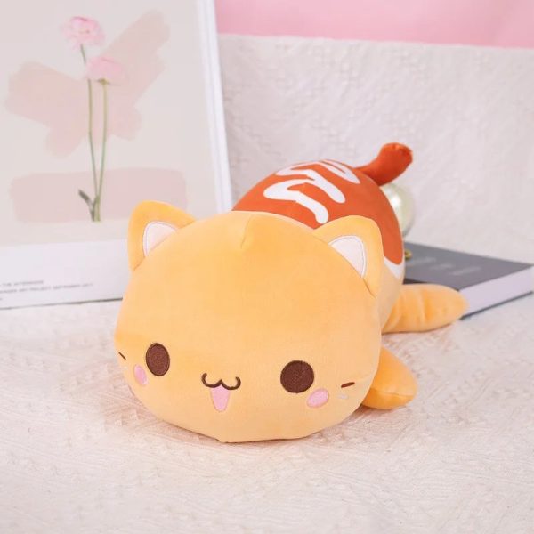 Kawaii Plush Cartoon Cat Doll - Soft, Cuddly Kitten Pillow Toy