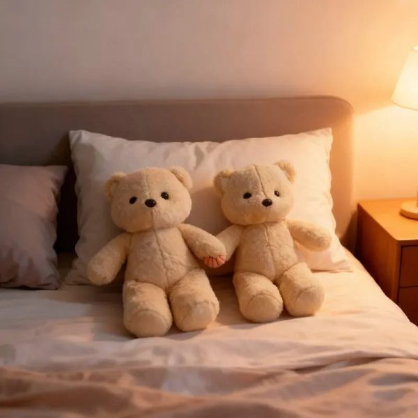 Kawaii Running Bear Plush Toy Soft Stuffed Animal for Kids and Home Decor