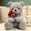 Kawaii Teddy Bear with Roses Plush Romantic Gift