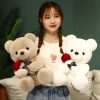 Kawaii Teddy Bear with Roses Plush Romantic Gift