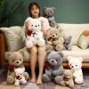 Kawaii Teddy Bear with Roses Plush Romantic Gift