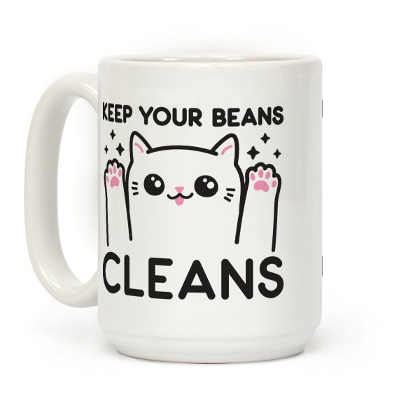 Keep Your Beans Cleans Cat Coffee Mug