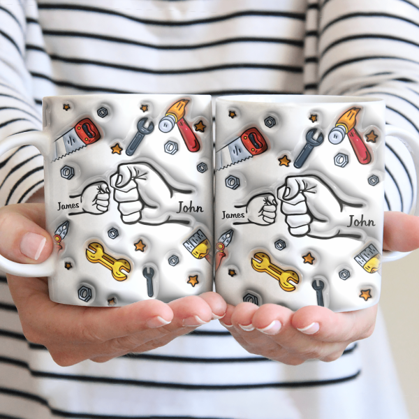 Kid And Father Fist Bump 3D Mug Personalized Gift TH10 890929