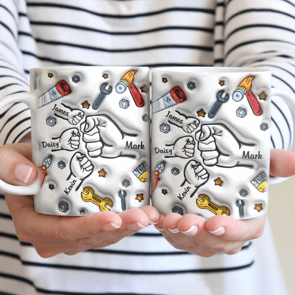 Kid And Father Fist Bump 3D Mug Personalized Gift TH10 890929