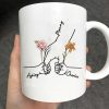 Kids Holding Grandma Mom Hand Birth Month Flowers Personalized Mug