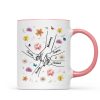Kids Holding Mom Grandma Hand Birth Month Flowers Background Personalized Mug