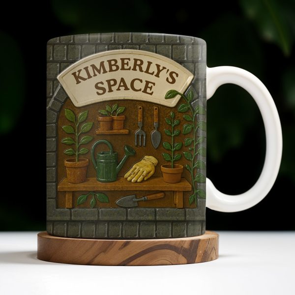Kimberly's Space, Gardening Tools and Plants - Personalized Custom Coffee Mug - GARD002_MG