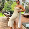Knit Twisted Tube Midi Dress