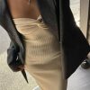Knit Twisted Tube Midi Dress
