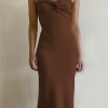 Knit Twisted Tube Midi Dress